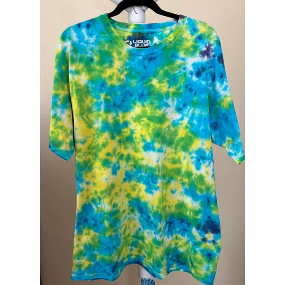 Modern Liquid Blue T-Shirt Blue Tie-Dye Multi-Color Unisex XL - Picture 1 of 4